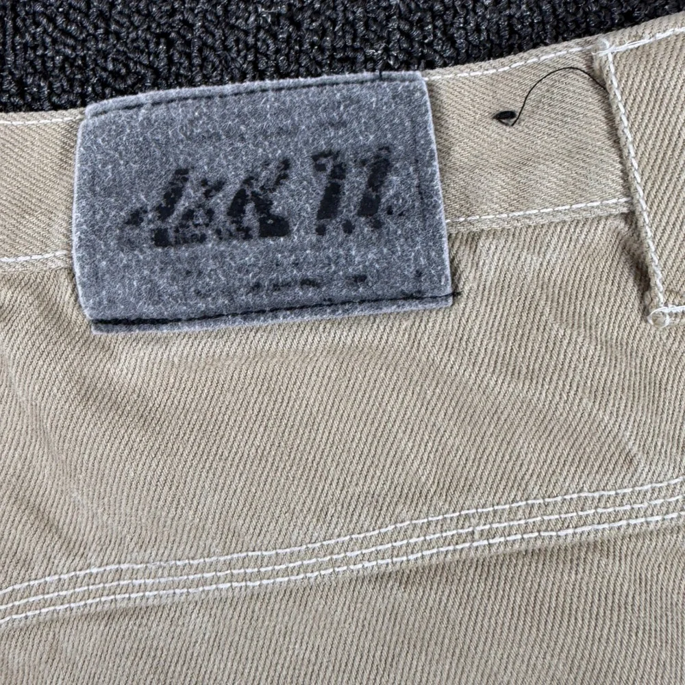Vintage JzR77 Urban Wear Baggy Wide Leg Carpenter Pants 36x30 Tan Y2K Streetwear